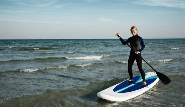 Stand up Paddlen im Meer