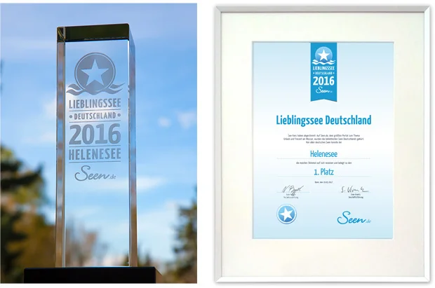 Auszeichnung für den „Lieblingssee“ 2016, den Helenesee