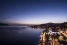 Abenddämmerung beim Montreux Jazz Festival am Genfer See