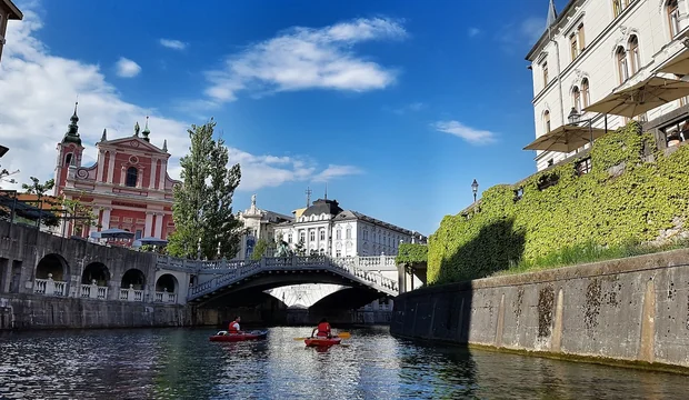 Ljubljana mit dem Kanu