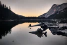 Winterlicher Sonnenuntergang am Lago di Molveno