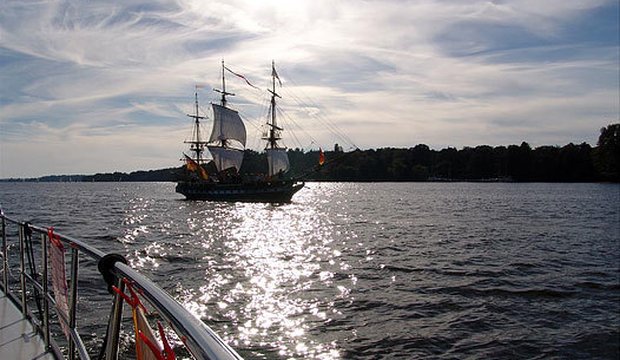 Wannsee mit Schiff Wannsee