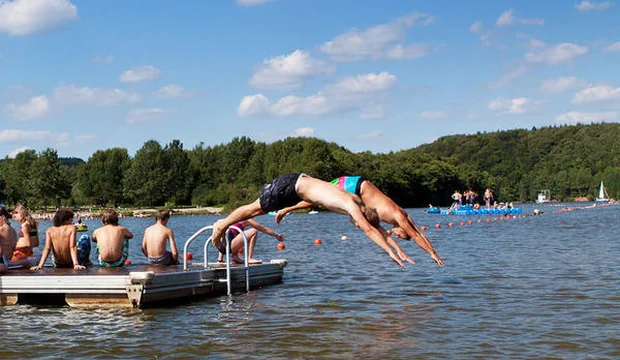 Badesteg im Strandbad am Bostalsee Bostalsee