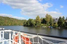 Der Blick vom Fährschiff über die Talsperre Kriebstein