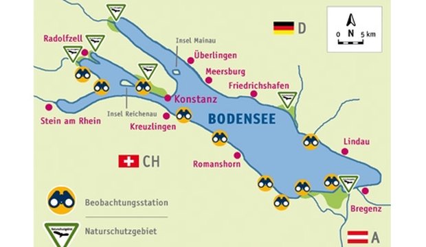 Karte von den Naturschutzgebieten am Bodensee Karte Naturschutzgebiete am Bodensee