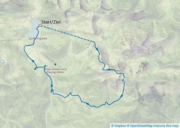 Karte des Wolfwanderwegs am Spitzingsee