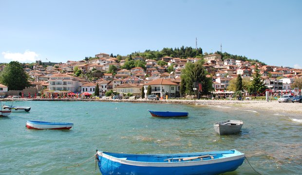 Fischerboote auf dem Ohrid in Mazedonien Fischerboote auf dem Ohrid in Mazedonien