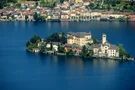 Blick auf die Insel San Giulio auf dem Ortasee