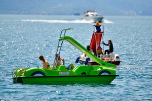 Tretboot fahren auf dem Gardasee Tretboot fahren auf dem Gardasee