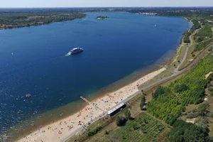 Blick aus der Luft auf den Markkleeberger See