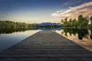 Blick vom Steg auf den Happinger See