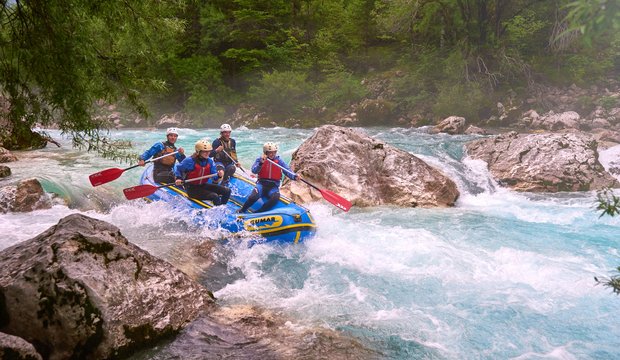 Rafting auf der Soča Rafting auf der Soča
