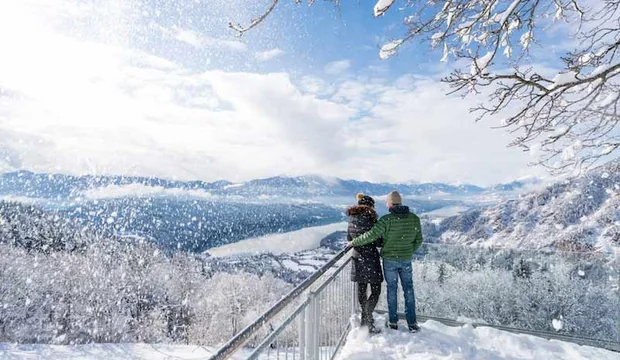 Schneegestöber am Millstätter See