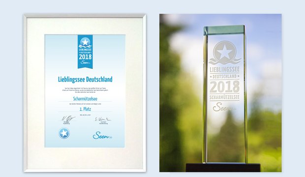 Pokal & Urkunde Lieblingssee 2018: Scharmützelsee Pokal & Urkunde Lieblingssee 2018: Scharmützelsee