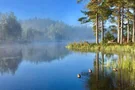 Leichter Nebel über dem Deglunden an einem sonnigen Tag