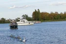 Sowohl Boote als auch Schwanenfamilien haben genug Platz auf dem Quenzsee