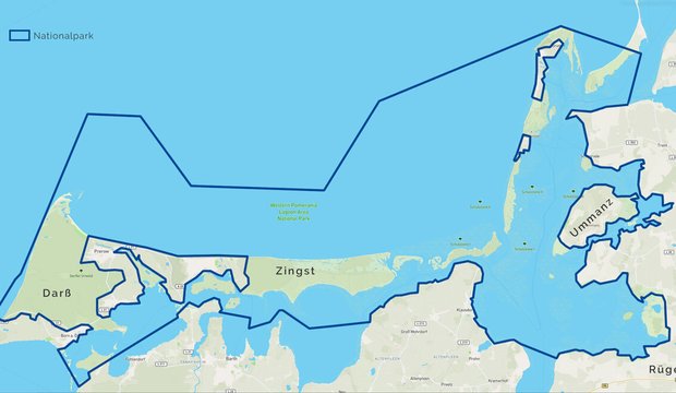 Karte Vorpommersche Boddenlandschaft Karte Vorpommersche Boddenlandschaft