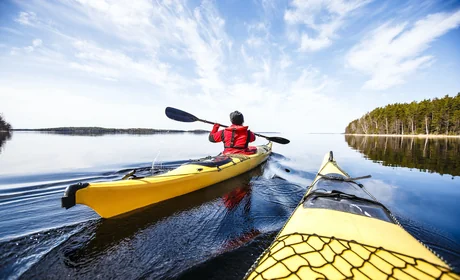 Mit dem Kayak auf dem Saimaa unterwegs