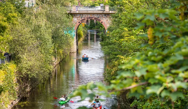 Der Karl-Heine-Kanal ist eine perfekte Strecke um den Stadtteil des Leipziger Westens zu erkunden.