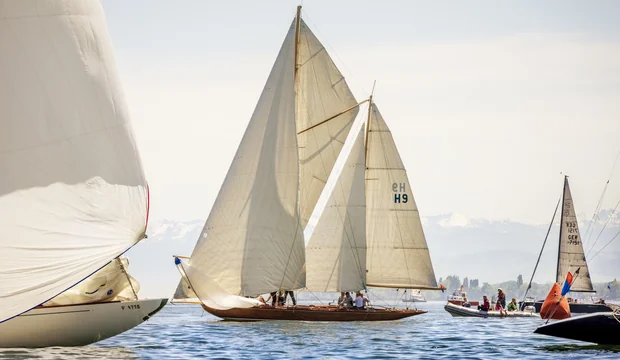 Konstanz Bodenseewoche Bodensee Alpen Segelboot Konstanz Bodenseewoche Bodensee Alpen Segelboot